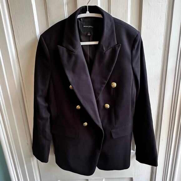 Banana Republic Flannel Icon Blazer Black - Picture 2 of 9